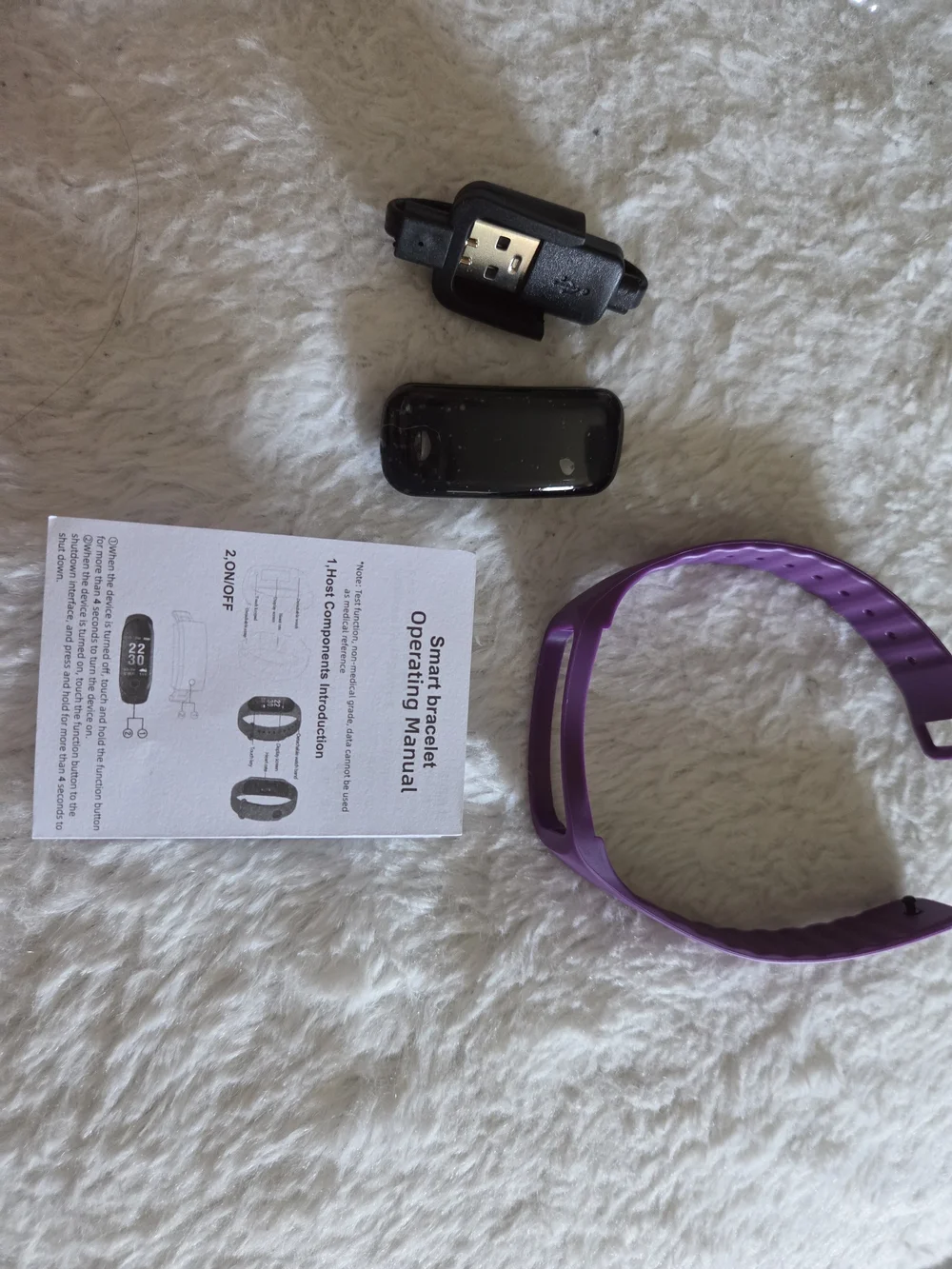 Purple Fitness Tracker Smart Band with Color Display